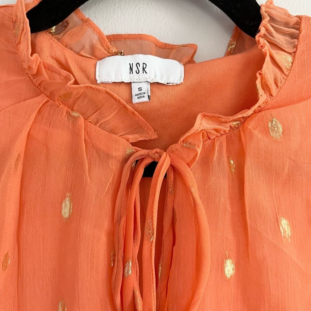 NSR Napean Sea Road Ruffle Trim Smocked Dress Size S - Picture 4 of 4